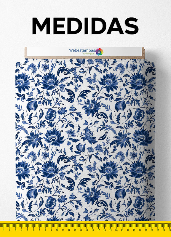 Tecido Tricoline Estampa Digital Floral 365 com 1,50m de Largura