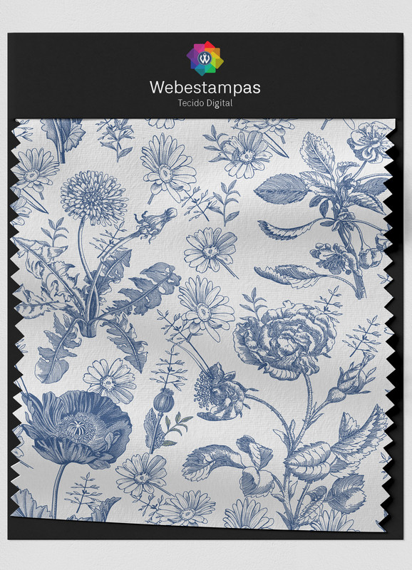 Tecido Tricoline Estampa Digital Floral 384 com 1,50m de Largura