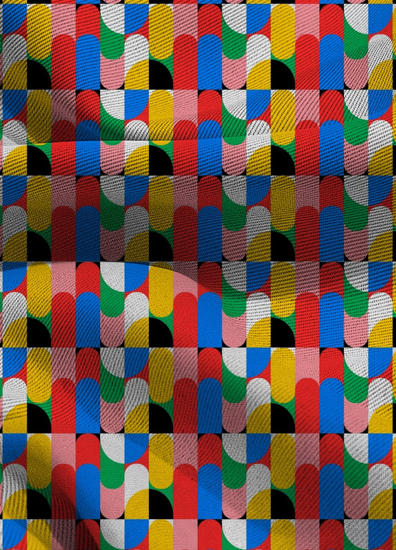 Tecido Blackout Estampa Digital 3D Colorida 1,35m de Largura