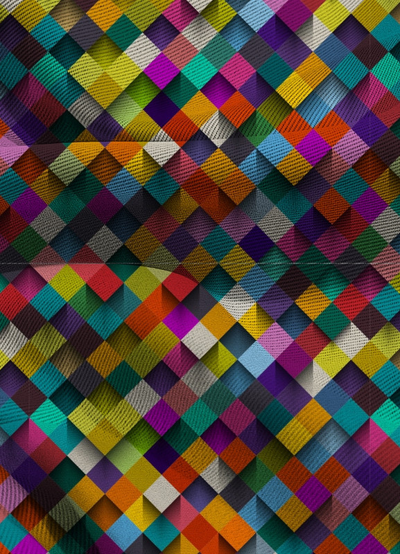 Tecido Blackout Estampa Digital Quadrados Coloridos 3D 1,35m de Largura
