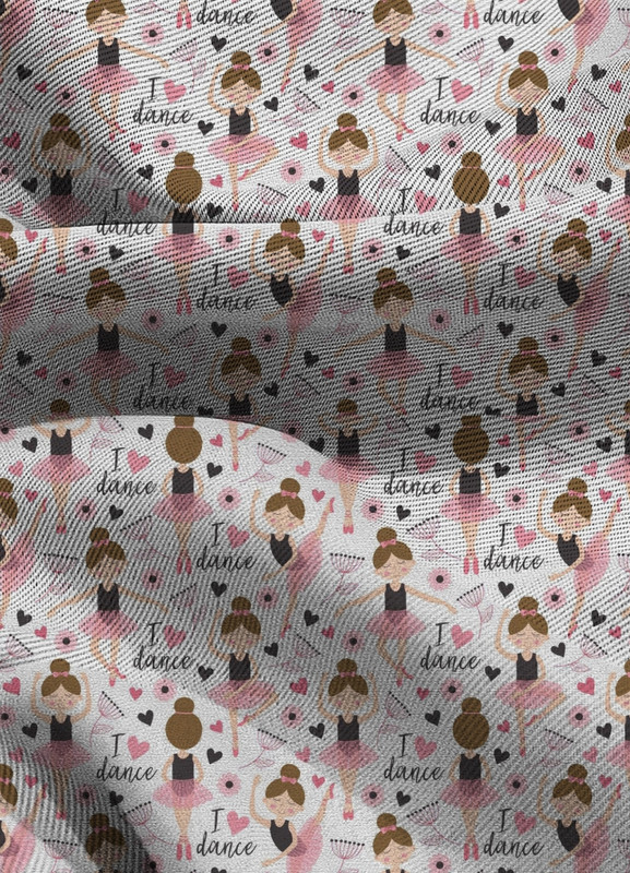 Tecido Blackout Estampa Digital I Love Dance 1,35m de Largura