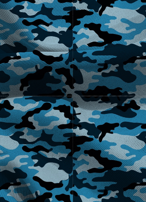 Tecido Blackout Estampa Digital Camuflada Azul e Preto 1,35m de Largura