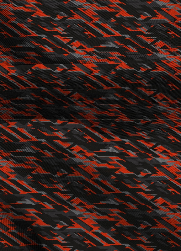 Tecido Blackout Estampa Digital Camuflada Preta e Vermelha 1,35m de Largura