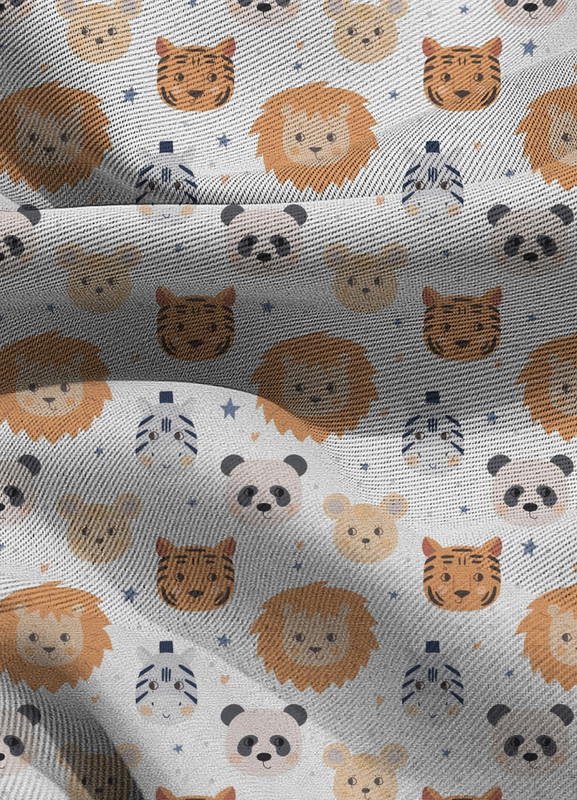 Tecido Blackout Estampa Digital Cute Animals 1,35m de Largura