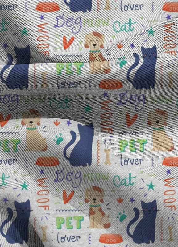 Tecido Blackout Estampa Digital Pet Lover 1,35m de Largura