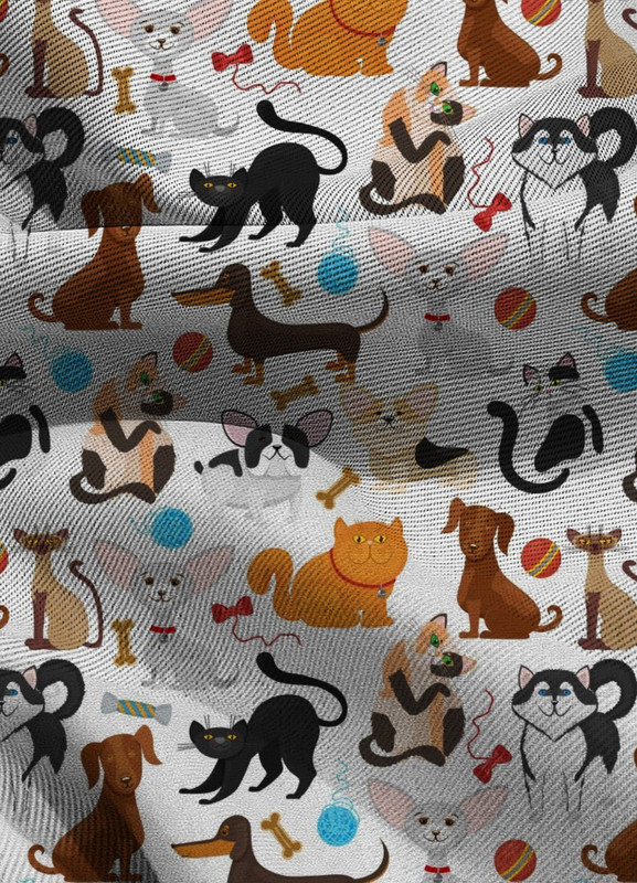 Tecido Blackout Estampa Digital Pets 1,35m de Largura