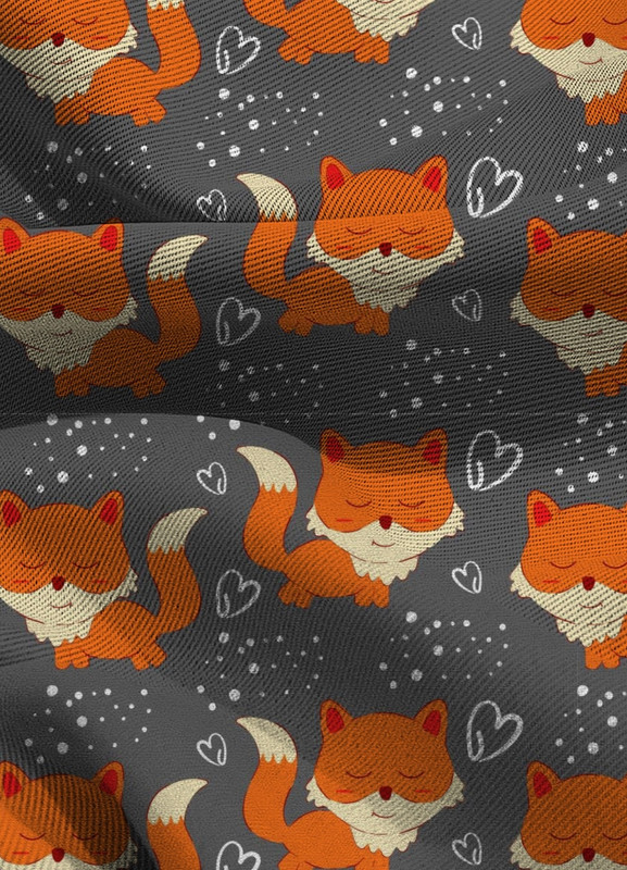 Tecido Blackout Estampa Digital Raposa Fofa 1,35m de Largura