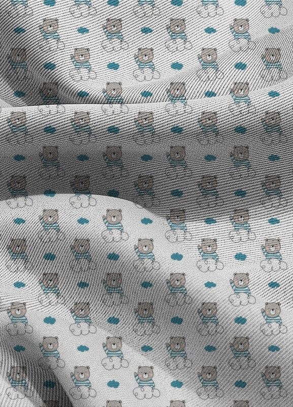 Tecido Blackout Estampa Digital Urso Céu 1,35m de Largura