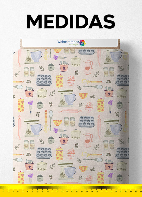 Tecido Blackout Estampa Digital Temperos 1,35m de Largura