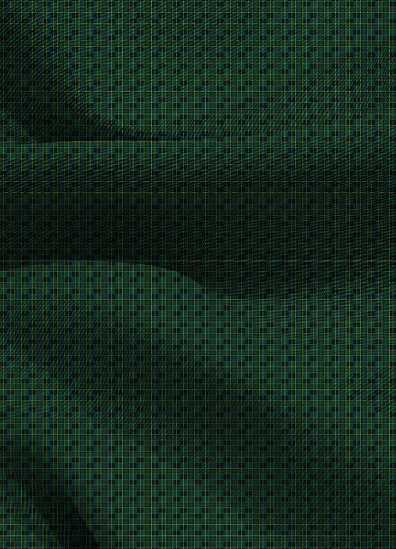 Tecido Blackout Estampa Digital  Quadros e Linhas Verde e Azul 1,35m de Largura
