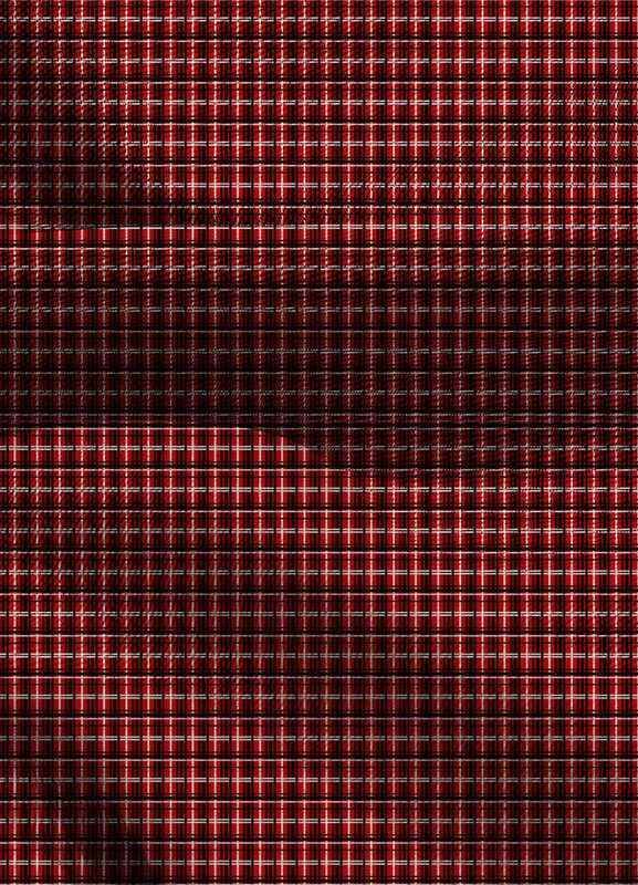 Tecido Blackout Estampa Digital  Xadres Vermelho Linhas Brancas 1,35m de Largura