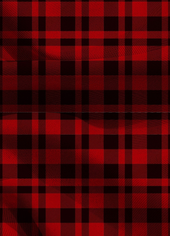 Tecido Blackout Estampa Digital  Xadrez Grande Preto e Vermelho  1,35m de Largura