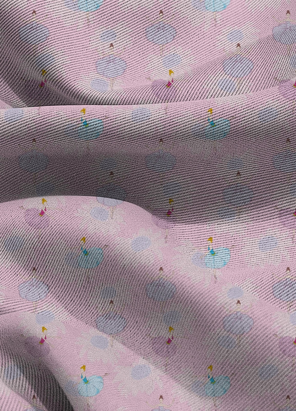 Tecido Blackout Estampa Digital Bailarina Floral 1,35m de Largura