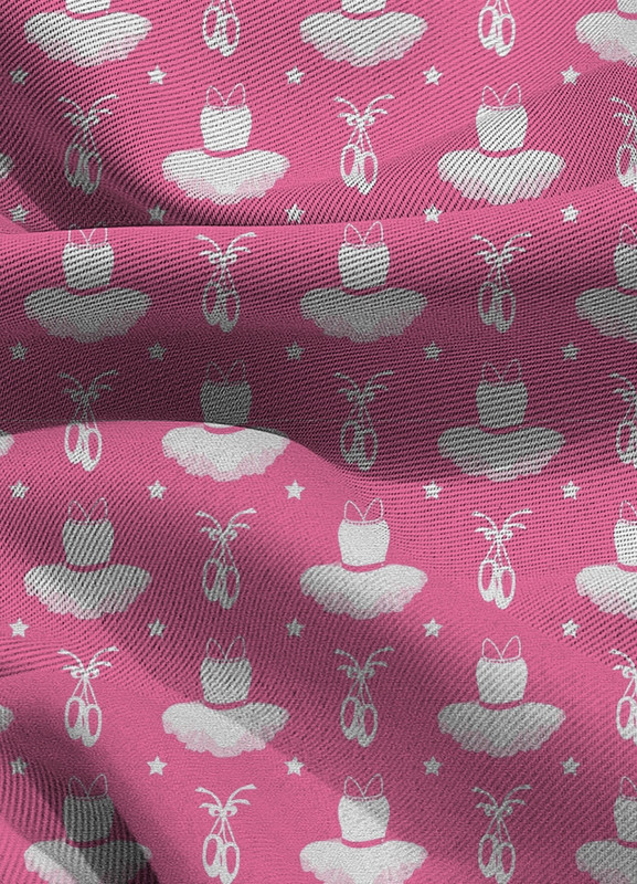 Tecido Blackout Estampa Digital Balé Fundo Pink 1,35m de Largura