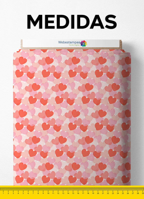 Tecido Blackout Estampa Digital Amor 1,35m de Largura
