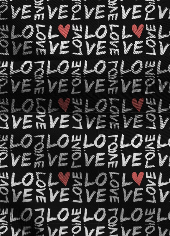 Tecido Blackout Estampa Digital Love 1,35m de Largura
