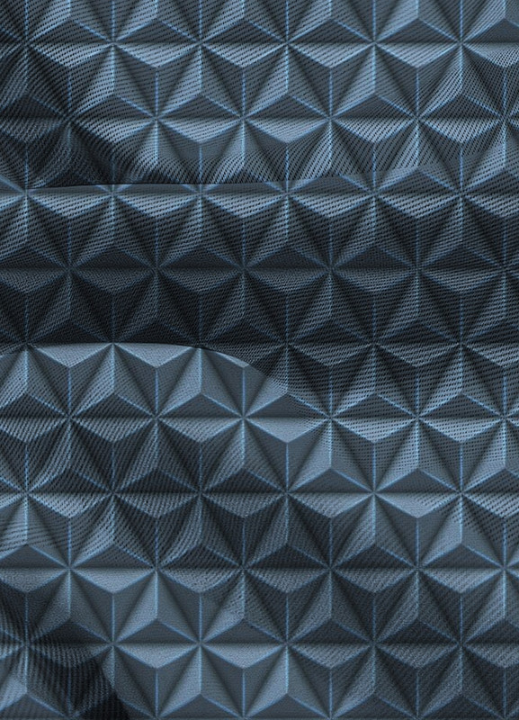 Tecido Blackout Estampa Digital 3D Azul 1,35m de Largura