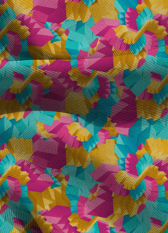 Tecido Blackout Estampa Digital 3D Colorida 1,35m de Largura