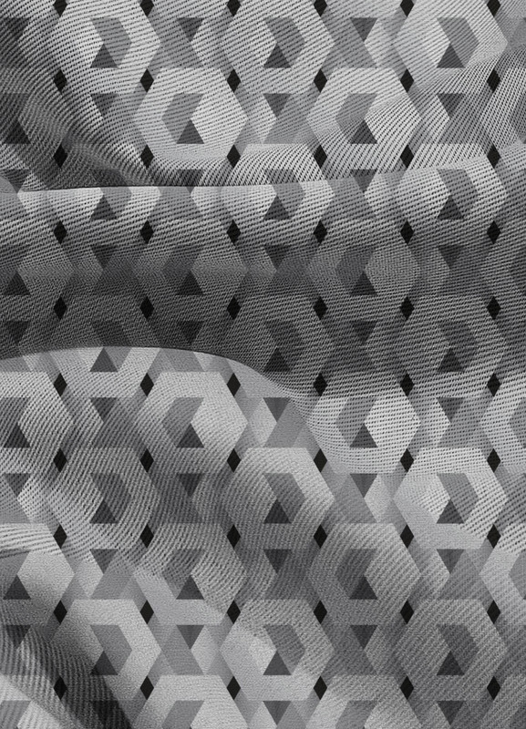 Tecido Blackout Estampa Digital Hexágono 3D1,35m de Largura