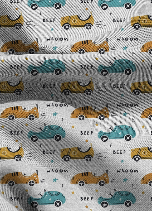 Tecido Blackout Estampa Digital Carros 1,35m de Largura