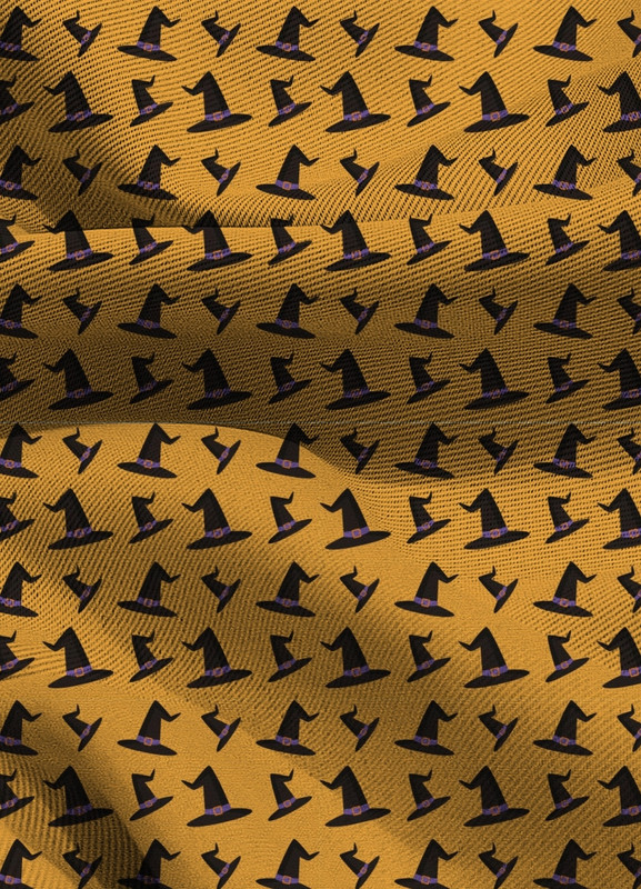 Tecido Blackout Estampa Digital Bruxinha Halloween 1,35m de Largura