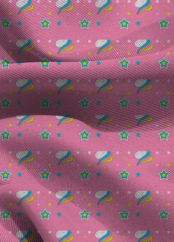 Tecido Blackout Estampa Digital Unicornios Fundo Pink 1,35m de Largura