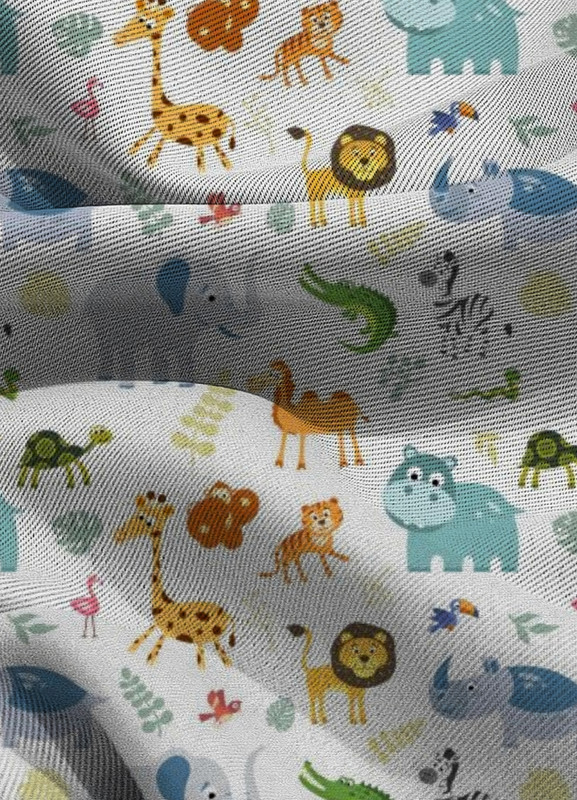 Tecido Blackout Estampa Digital Bichinhos da Africa 1,35m de Largura