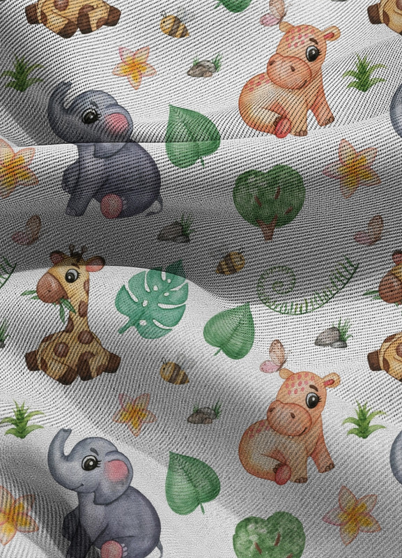Tecido Blackout Estampa Digital Cute Animals 1,35m de Largura