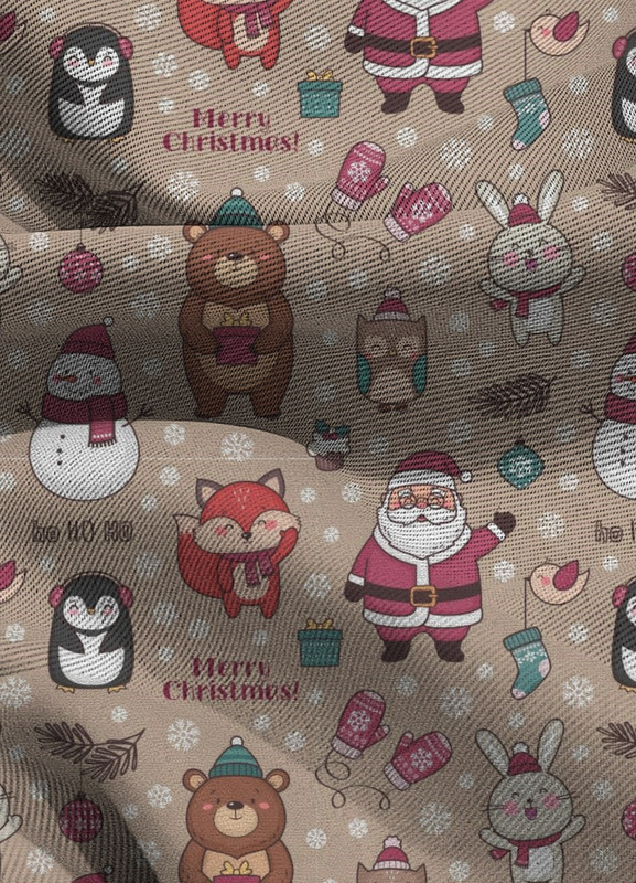 Tecido Blackout Estampa Digital Papai Noel 1,35m de Largura