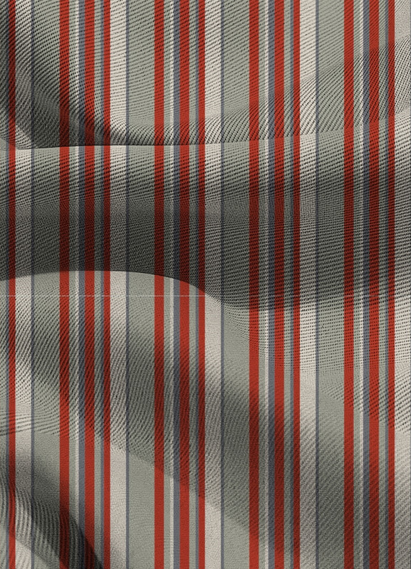 Tecido Blackout Estampa Digital Listras Tons Vermelho Fundo Cinza 1,35m de Largura