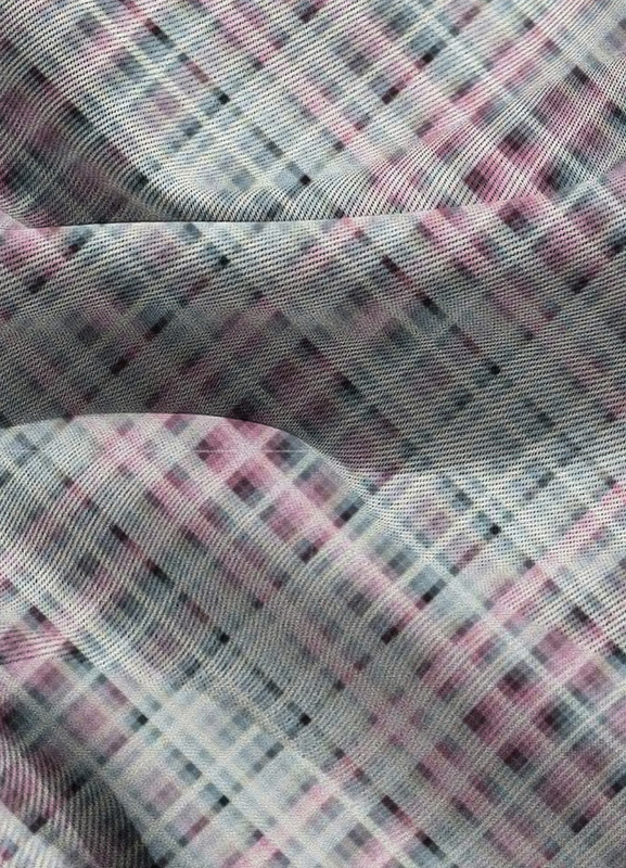Tecido Blackout Estampa Digital Xadrez Rosa Azul e Branco 1,35m de Largura