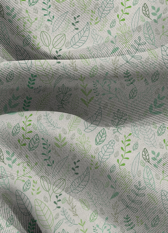 Tecido Blackout Estampa Digital Folhas Desenhos Verde 1,35m de Largura
