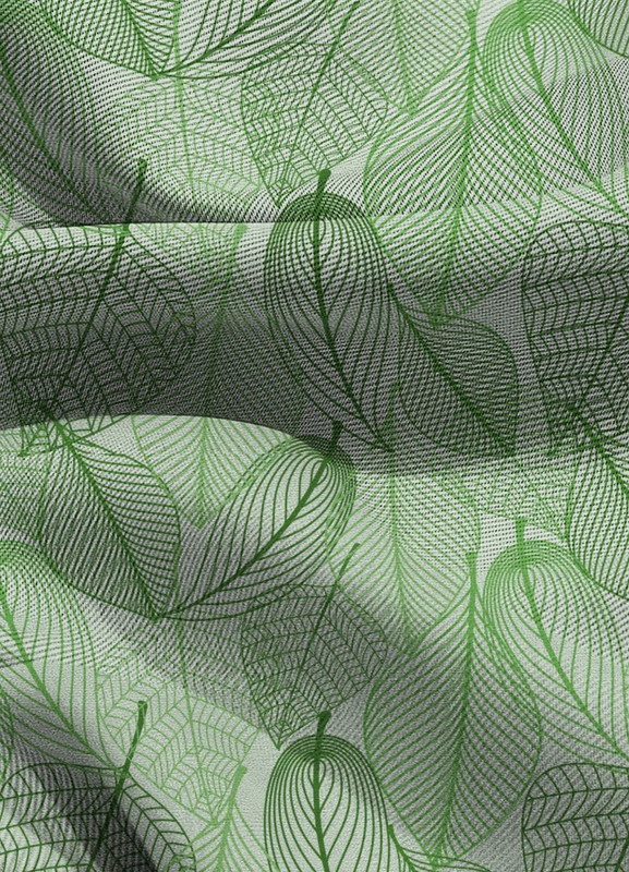 Tecido Blackout Estampa Digital Folhas Verdes Vazadas 1,35m de Largura