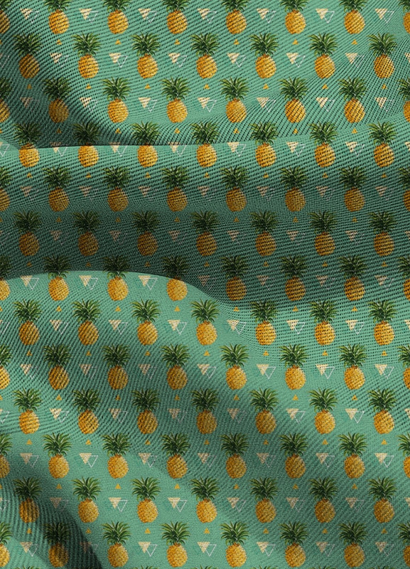 Tecido Blackout Estampa Digital Abacaxi Fundo Verde 1,35 de Largura