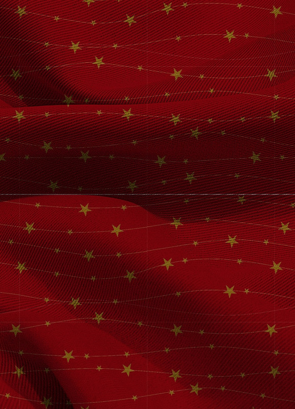 Tecido Blackout Estampa Digital Estrelas de Natal Vermelho 1,35 de Largura