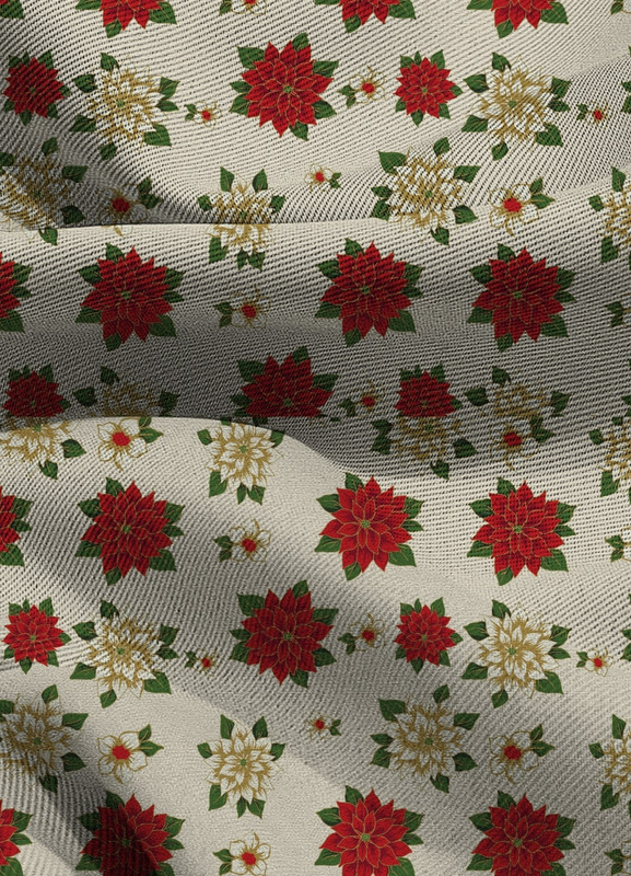 Tecido Blackout Estampa Digital Flor do Natal 1,35 de Largura