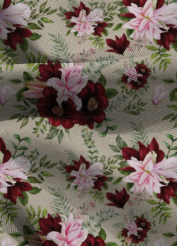 Tecido Blackout Estampa Digital Natal Floral  1,35 de Largura