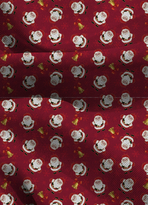 Tecido Blackout Estampa Digital Natal Papai Noel Vermelho 1,35 de Largura