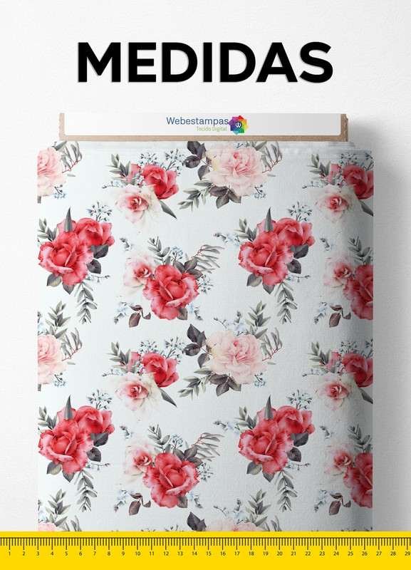 Tecido Blackout Estampa Digital Floral 63 com 1,35m de Largura