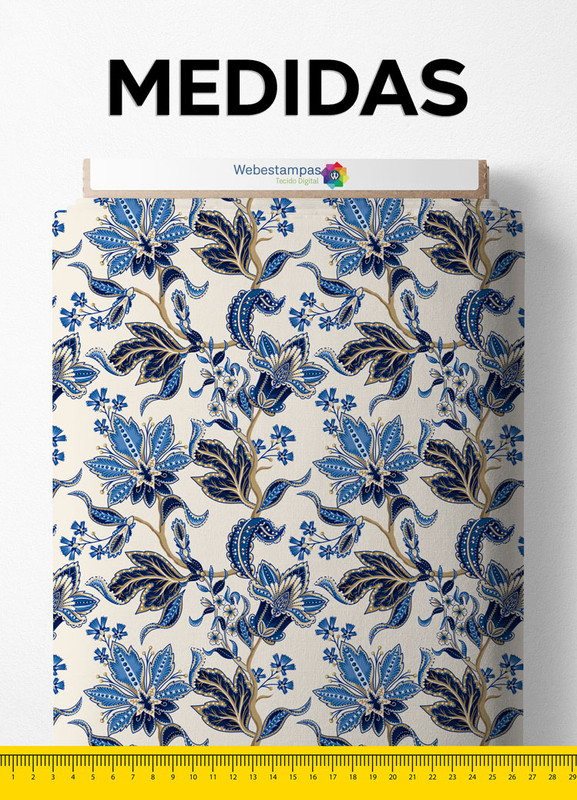 Tecido Blackout Estampa Digital Floral 158 com 1,35m de Largura