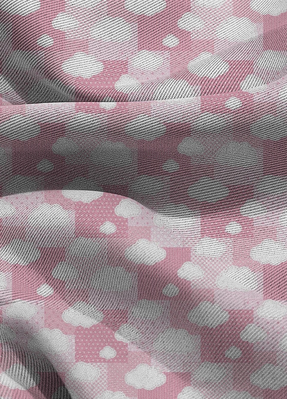 Tecido Blackout Estampa Digital Nuvem Patchwork 1,35m de Largura