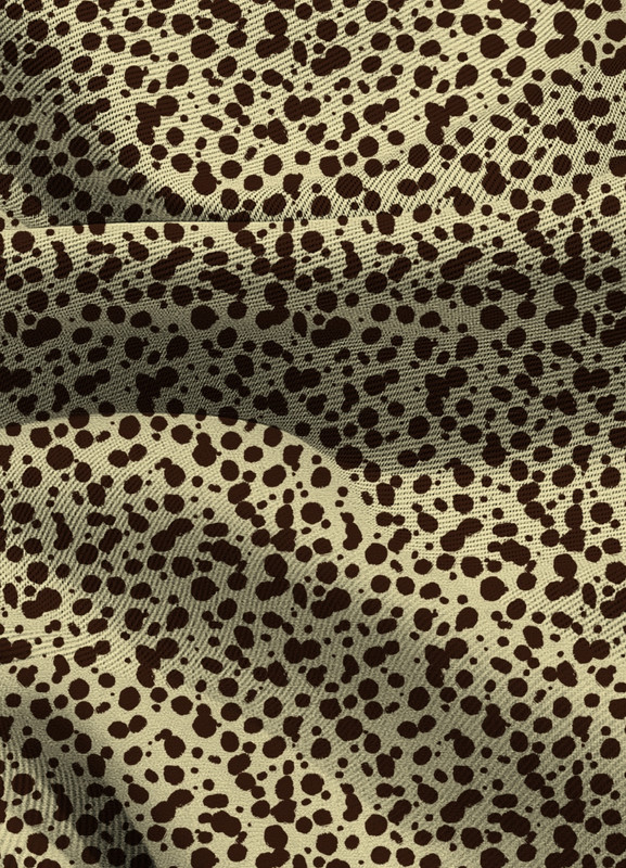 Tecido Blackout Estampa Digital Onça Pintas Marrons Fundo Amarelo 1,35m de Largura