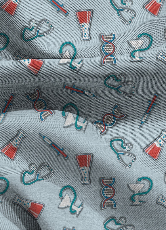 Tecido Blackout Estampa Digital Saúde 6 com 1,35m de Largura