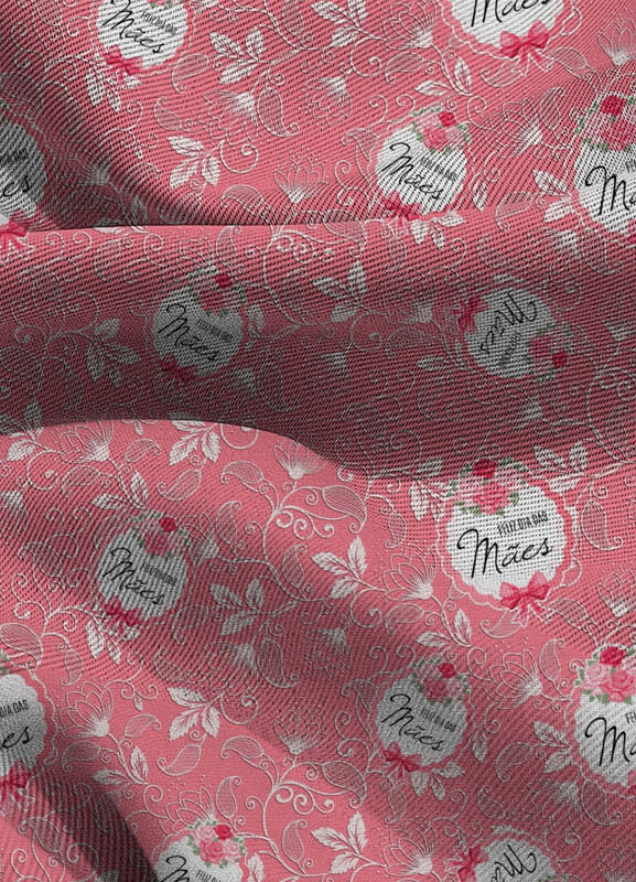 Tecido Blackout Estampa Digital Dia das Mães 5 com 1,35m de Largura