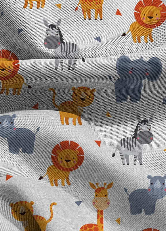 Tecido Blackout Estampa Digital Savaninha 1,35m de Largura