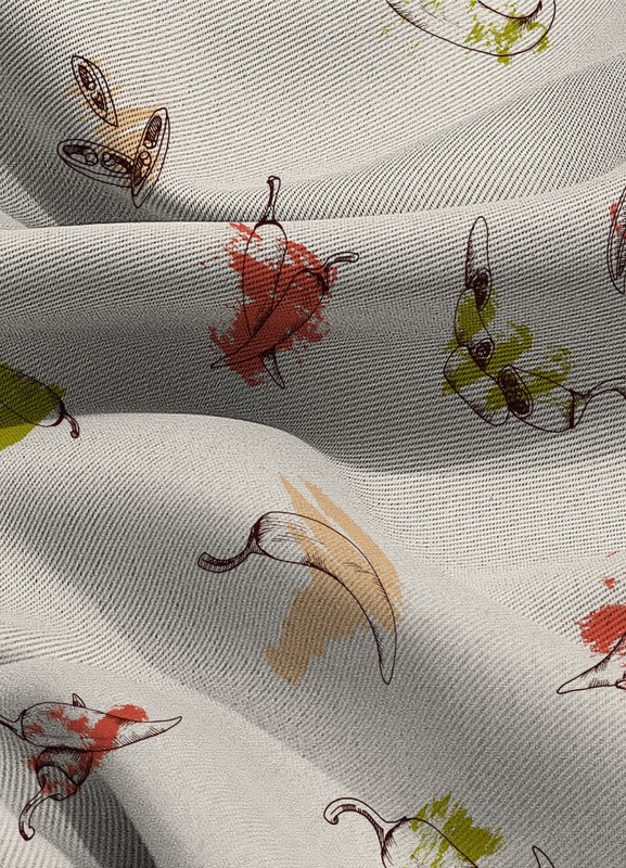 Tecido Blackout Estampa Digital Pimentas Coloridas 1,35m de Largura