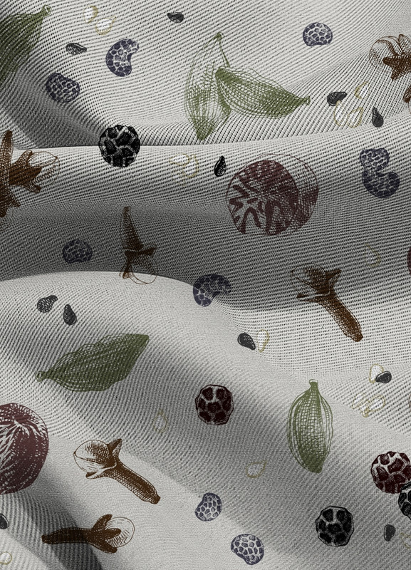 Tecido Blackout Estampa Digital Temperos 1,35m de Largura