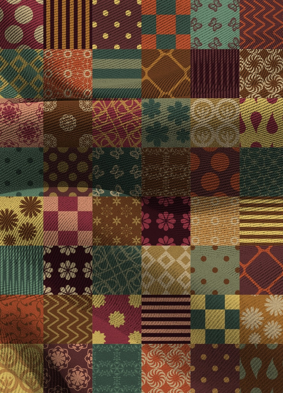 Tecido Blackout Estampa Digital Patchwork 2 com 1,35m de Largura