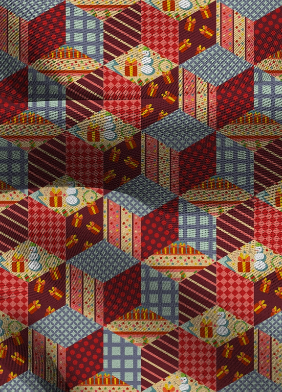 Tecido Blackout Estampa Digital Patchwork 5 com 1,35m de Largura