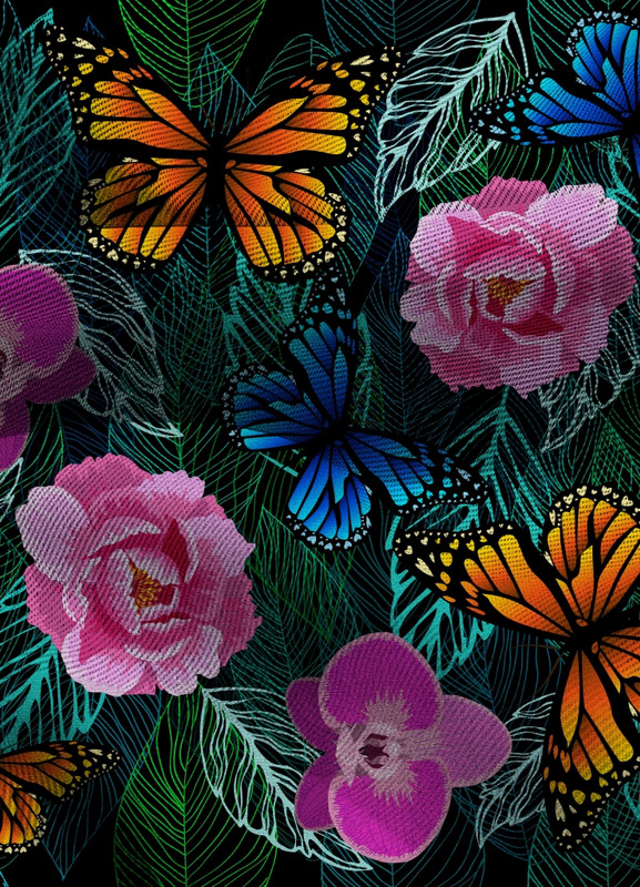 Tecido Blackout Estampa Digital Floral 327 com 1,35m de Largura